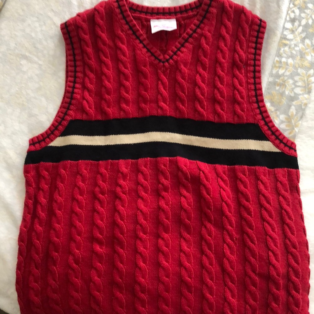 Hanna Andersson Boys Cable Knit Vest size 8